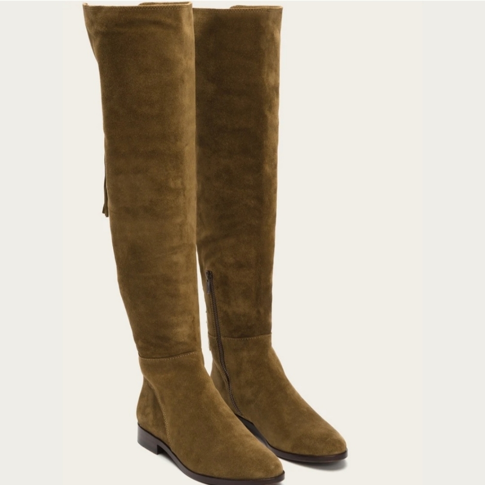Frye Tina Tassel Lace Suede Over the Knee Boots Sz 6 Western Bohemian